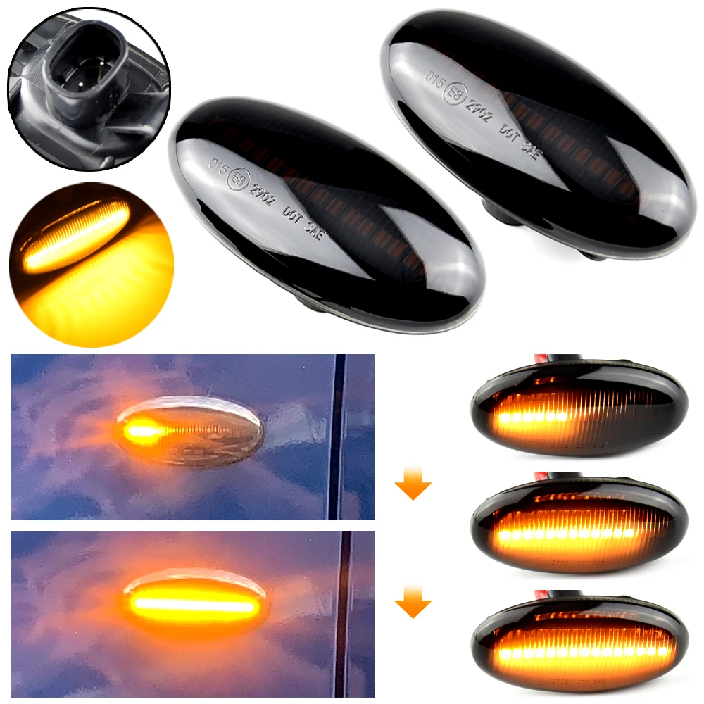 

2 Pieces LED Dynamic Turn Signal Side Marker Light Sequential Blinker Light For Mazda 2 For Mazda 3 5 6 BT-50 MPV