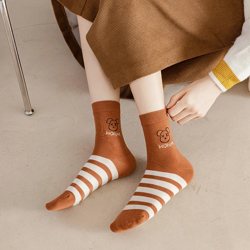 

Женские носки из дышащего хлопка в японском стиле колледжа
