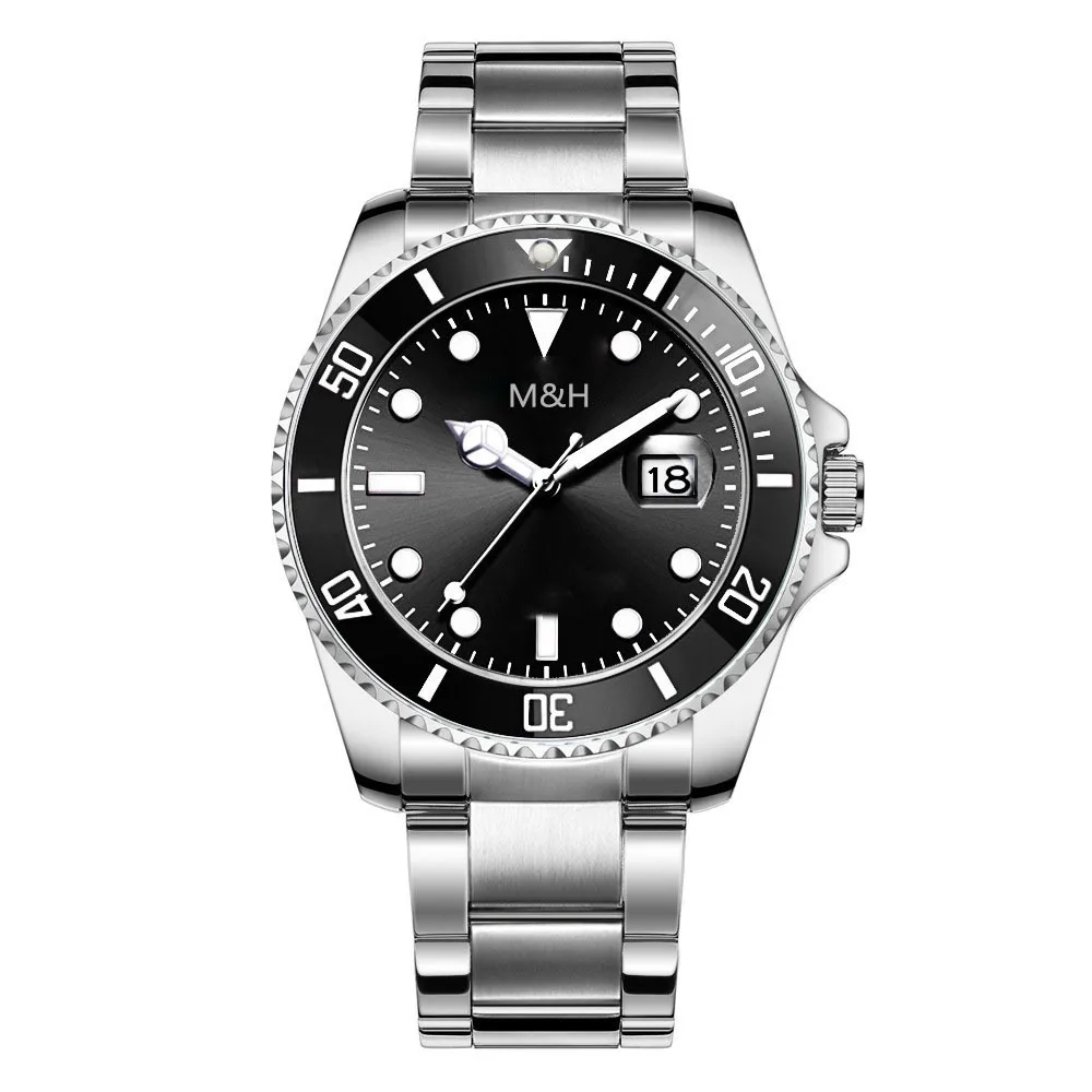 Men's Watch Fashion Luminous Watch Business Steel Strap Automatic Non-Machine Men Wristwatch Luxury Quartz Watches for Men