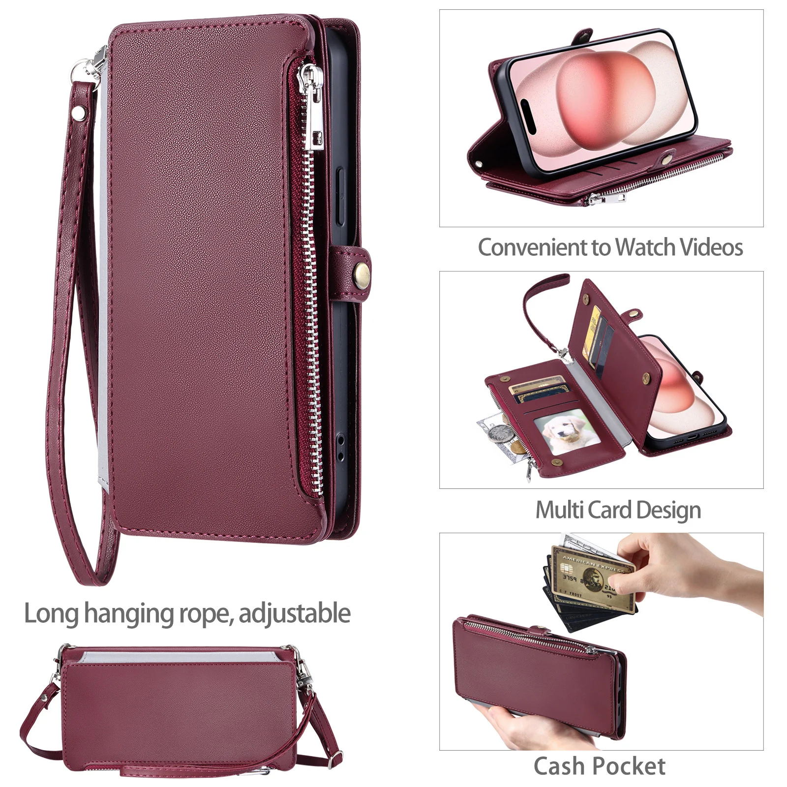 Многофункциональный чехол-кошелек через плечо для Samsung Galaxy Jean 2 Jump 5G 3 Wide 6 5 4 A Quantum