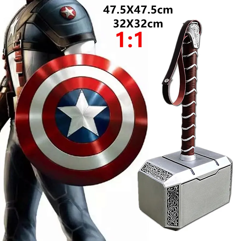Мстители 47 5 см Металлический Щит Косплей 1: 4 Thor Hammer 43 подарок из фильма фантазия