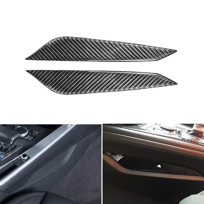 

For Audi A4 B9 A4L 2017 2018 Carbon Fiber Car Interior Center Gear Shift Control Panel Stall Side Cover Trim