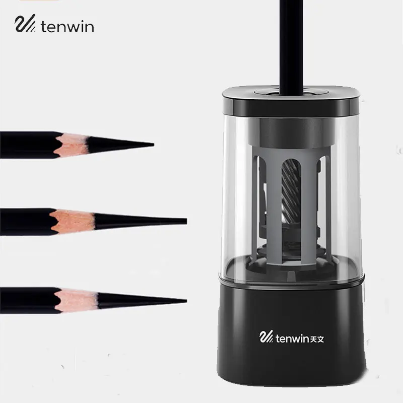 

Электрическая автоматическая точилка для карандашей TENWIN, USB-устройство для заточки, вращающиеся канцелярские принадлежности для различных...