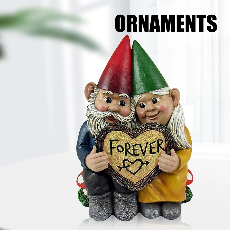 

Couple in Love Dwarf Statue with Heart-Shaped Forever Wood Slice Resin Garden Couple in Love Dwarf Statue CLH@8