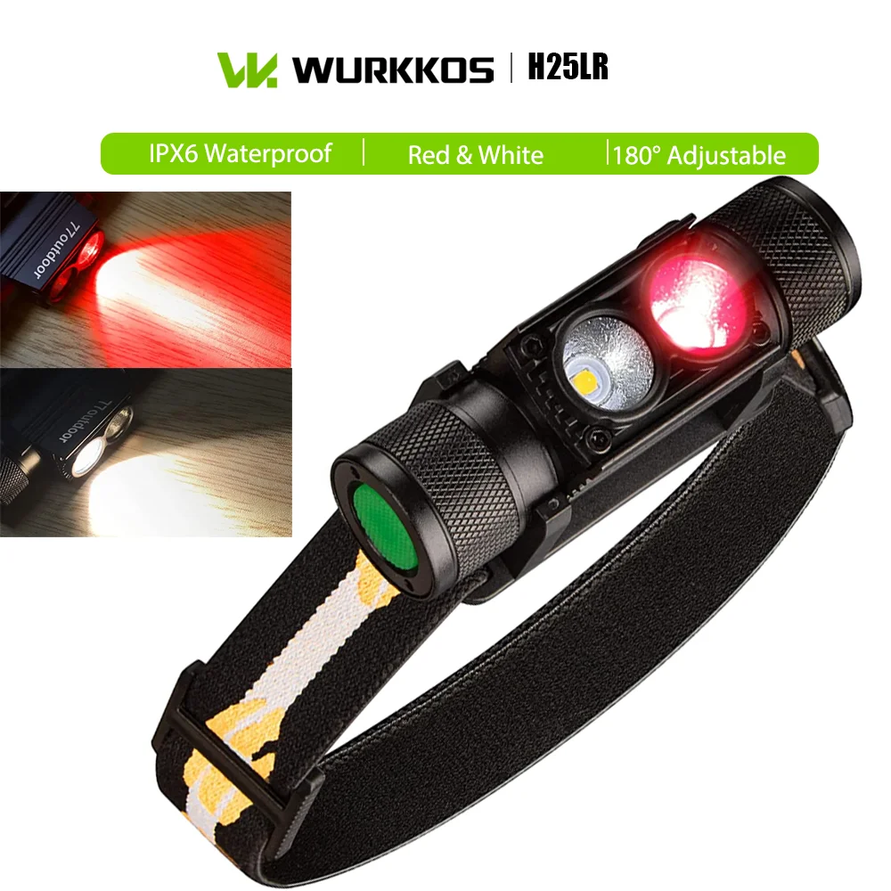 

Налобный фонарь Wurkkos H25LR красный+белый