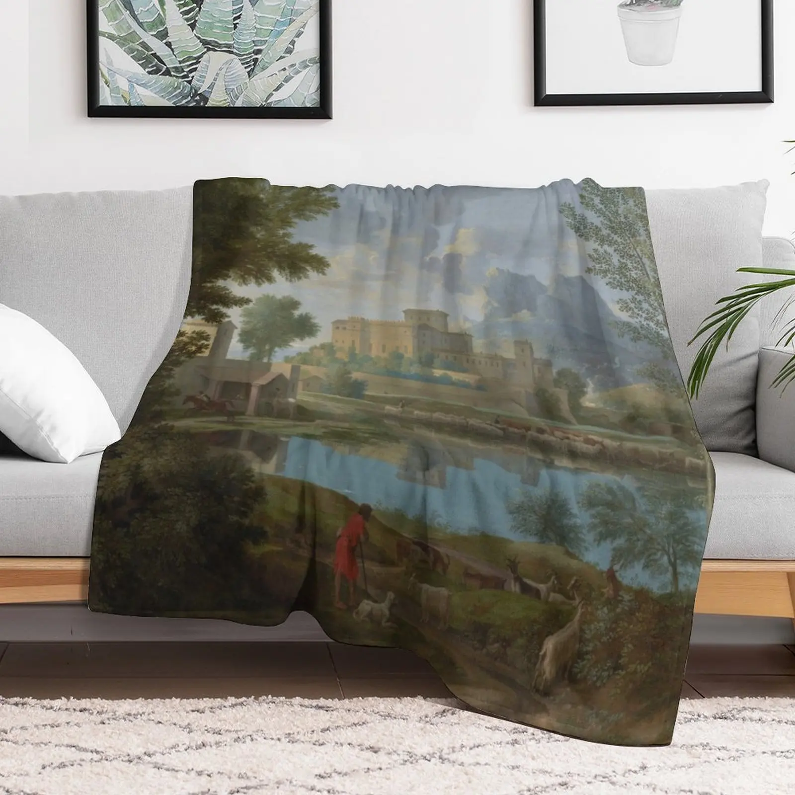 Ландшафт с спокойным (Un Tem[p]s calme et serein) -Николя пысне пледы Thins Роскошные брендовые