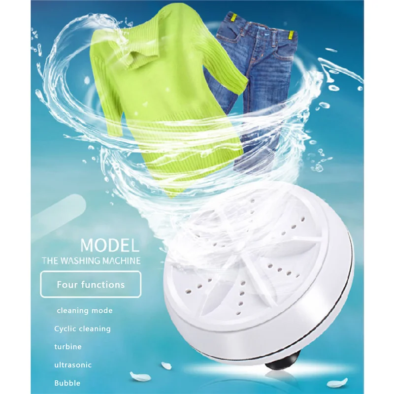

Portable Turbine Washer Mini Washing Machine USB Laundry Machine for Home Travel Business Trip