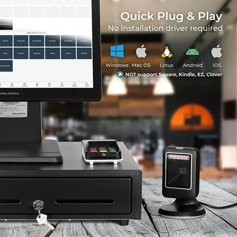 Сверхвысокопроизводительный ИК-датчик 2D QR-сканер Настольный считыватель