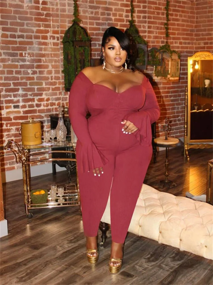 Женский Осенний комбинезон с длинным рукавом и V-образным вырезом