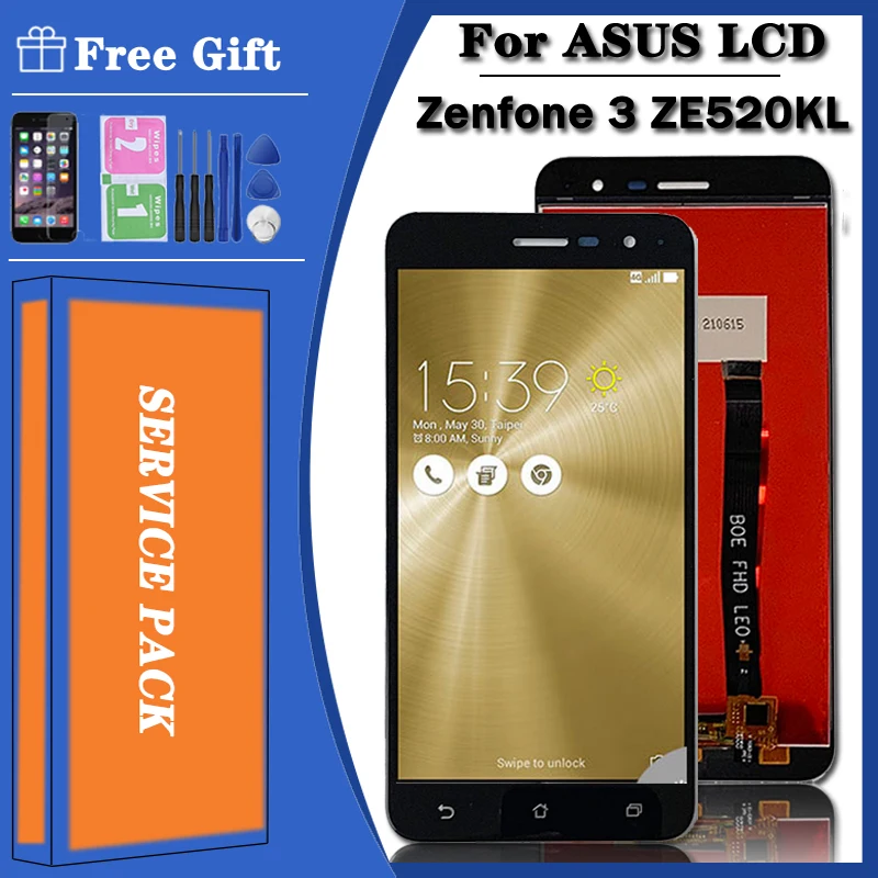 Оригинальный ЖК-дисплей ZA520KL для Asus Zenfone 3 ZE520kL LCD Z017DB, Z017D, Z017DA, Z017DC дисплей сенсорный экран дигитайзер Замена