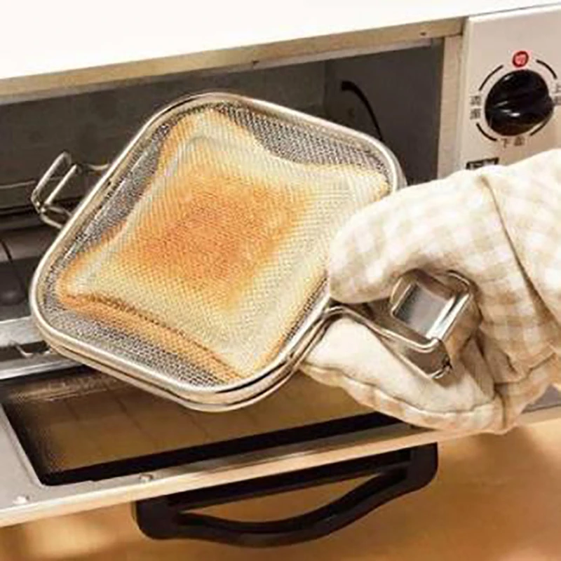 

Oven Breakfast Toast Bread Baking Pan Stainless Steel Sandwich Baking Net For Quick Sandwich Making
