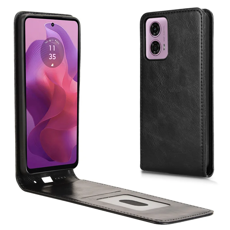 Фото Для Moto G04 G04s G24 G24Power E14 флип-вертикальный чехол в стиле ретро, приятный для кожи, полное покрытие, держатель для карт для Moto G24 G04 4G, сумки для телефонов №1