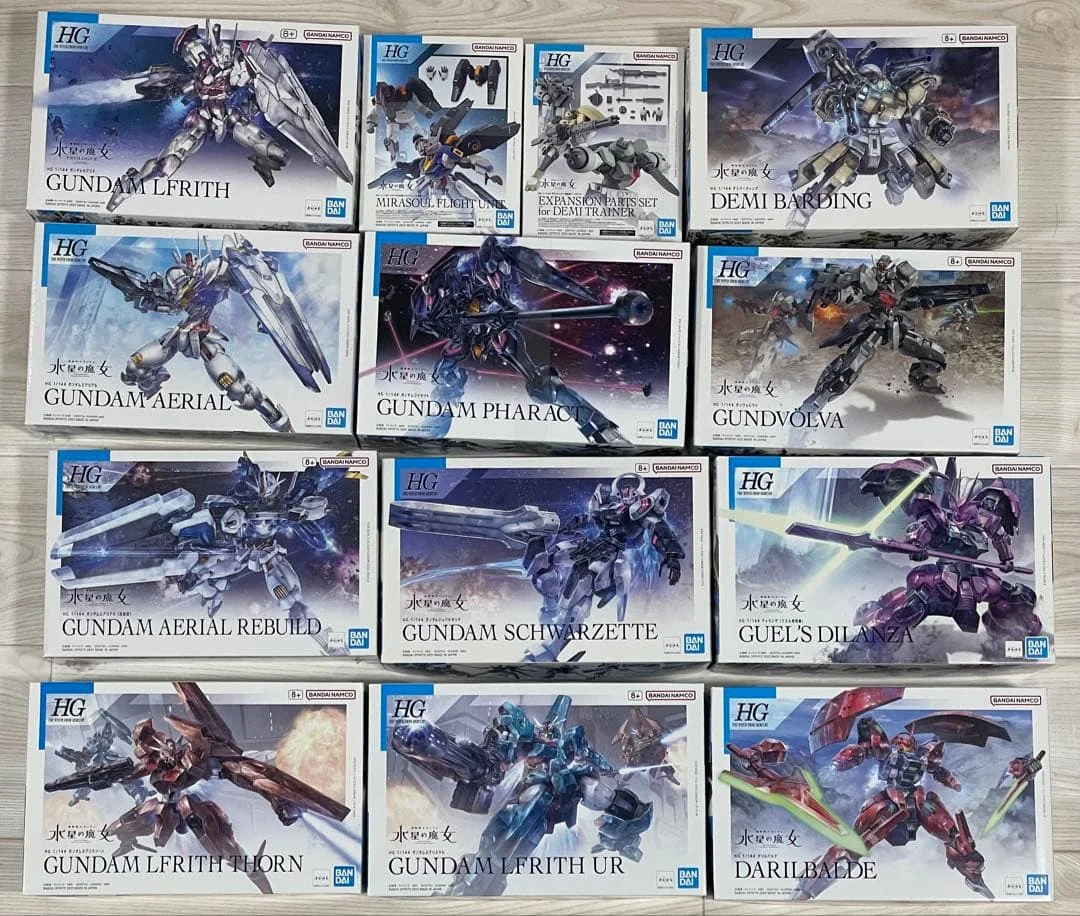 Фото Оригинальная фигурка Bandai HG 1/144 «Ведьма с Меркурия» GUNDAM AERIAL LFRITH CALIBARN ZOWORT NAION HEAVY DILANZA, аниме-экшн-фигурка №1