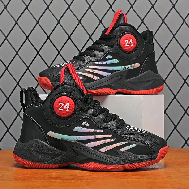 

New thick-soled soft boys basketball shoes non-slip children's sports shoes outdoor boys basketball sports shoes