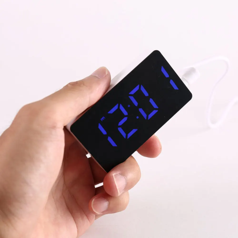 Led Mirror Screen Digital Small Alarm Clock Electronic Watch Desk Bedroom Decoration Desktop Smart Accessories Home Furnishings