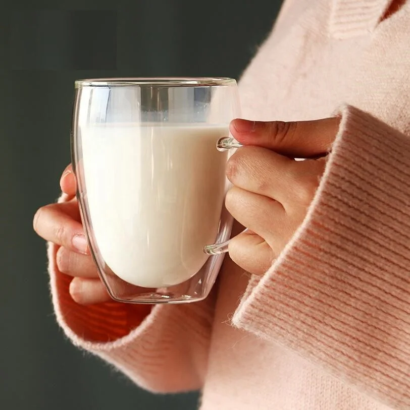 

Transparent Glass Coffee Cup Milk Whiskey Tea Beer Double Creative Heat Resistant Cocktail Vodka Wine Mug Drinkware Tumbler Cups