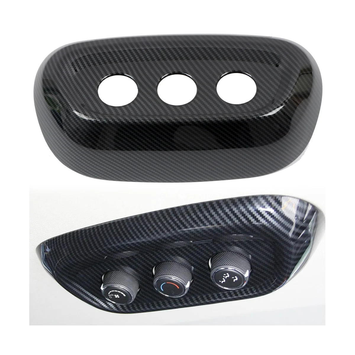 

Car Carbon Fiber Roof Rear Air Conditioner Ajustment Knob Decor Frame Cover Trim Fit for Dodge Durango 2014-2022