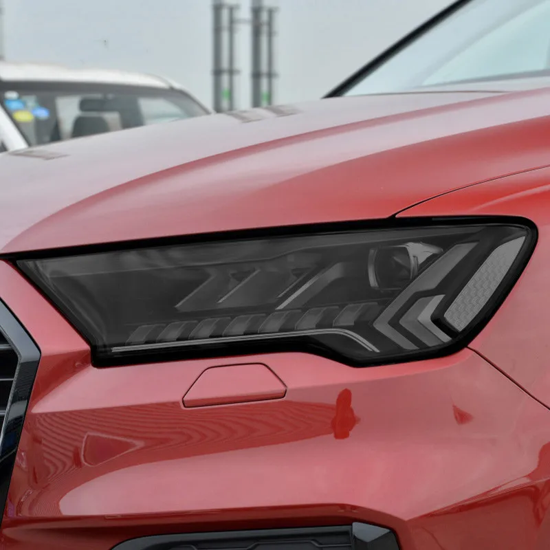 

2 шт. для Audi A3 A5 A7 Q2 Q7 2021 тонировка автомобильной фары дымчато-Черная защитная пленка защита прозрачная ТПУ стикер аксессуары