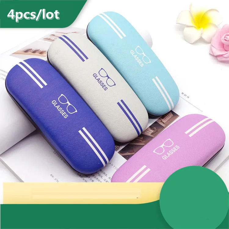 

4 шт./лот Складной футляр для очков с милым мультяшным рисунком для мужчин и женщин, кожаный чехол для солнцезащитных очков из поликарбоната,...