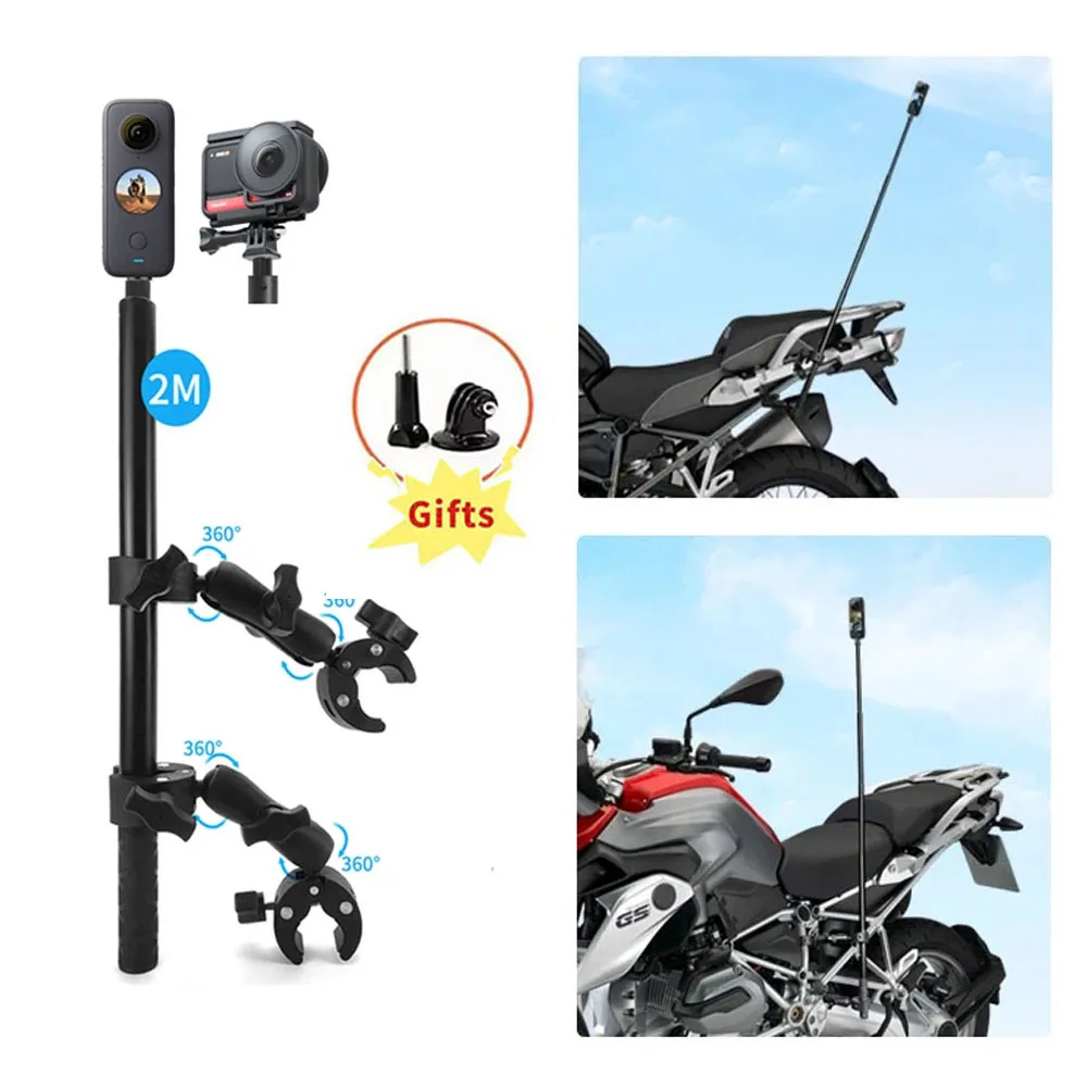 

Motorcycle Panoramic Selfie Stick Bike Monopod Handlebar Mount Bracket for insta360 X3 One X2 GoPro 11 10 9 8 Camera Accessories