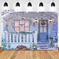 laeacco winter rustic christmas chalet photography background snow pine needles kid birthday baby shower portrait photo backdrop