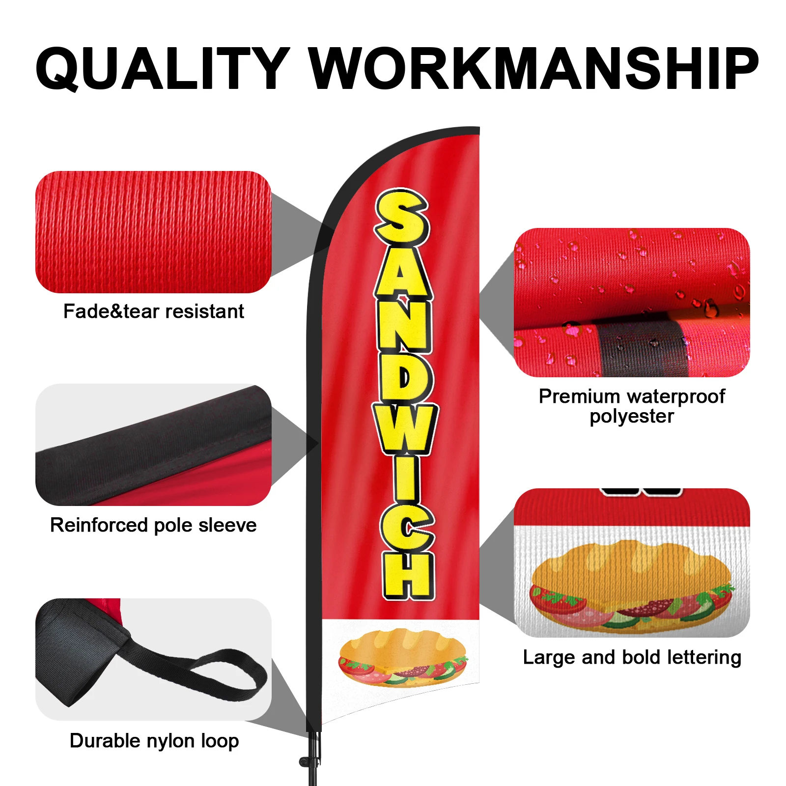 FSFLAG 1 шт. 280 см флаг с перьями-сэндвиками наружный баннер для рекламы украшение