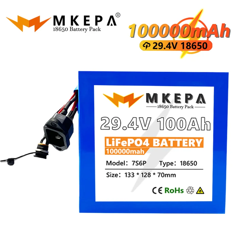 

29.4V 7s6p 100000mah 18650 rechargeable lithium battery pack electric bicycle scooter 250W 500W 1000W BMS