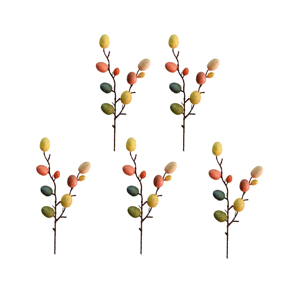 

5 Branches Artificial Tree Easter Party Favors Ceramic Eggs Pastel Berry Large Outdoor Ornaments Picks Flower Arrangement