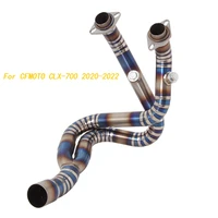 slip on motorcycle front connect tube head link pipe titanium alloy exhaust system for cfmoto clx 700 2020 2022