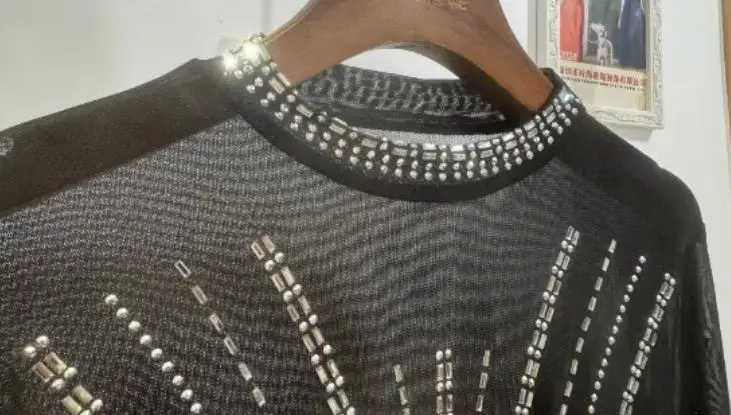 Женские сетчатые топы с рисунком бриллианта однотонные прозрачные сексуальные