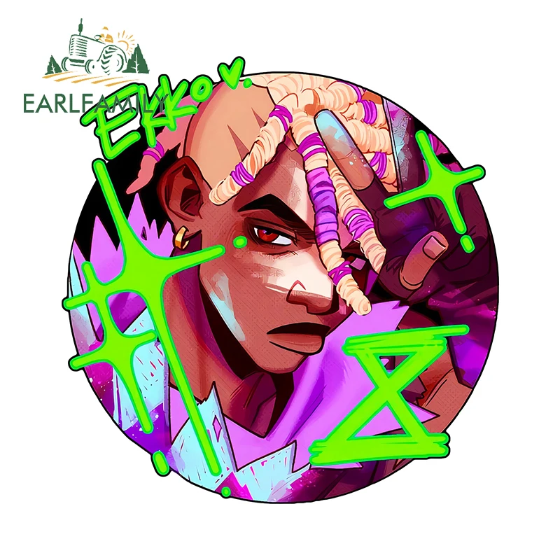 

EARLFAMILY модные автомобильные наклейки Jinx Ekko, красивые художественные наклейки League Of Legends, крутая крышка топливного бака, автомобильные аксессуары