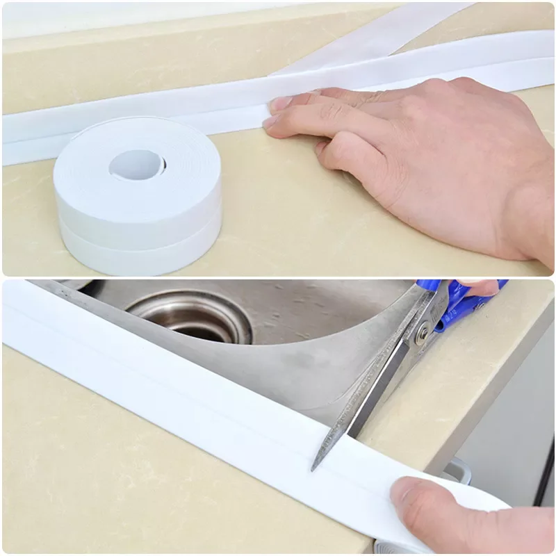 

PVC Sink Stove Crack Strip Kitchen Bathroom Bathtub Corner Sealant Tape Waterproof Adhesive Sealing Strips Tapes Wall Stickers