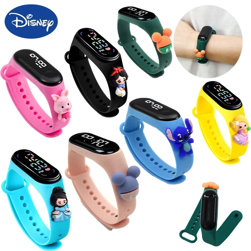 

Disney Princess Frozen Elsa Anna Spiderman Iron Man Mickey Minnie Mouse Stitch Winnie the Pooh LED Watch Children Toys