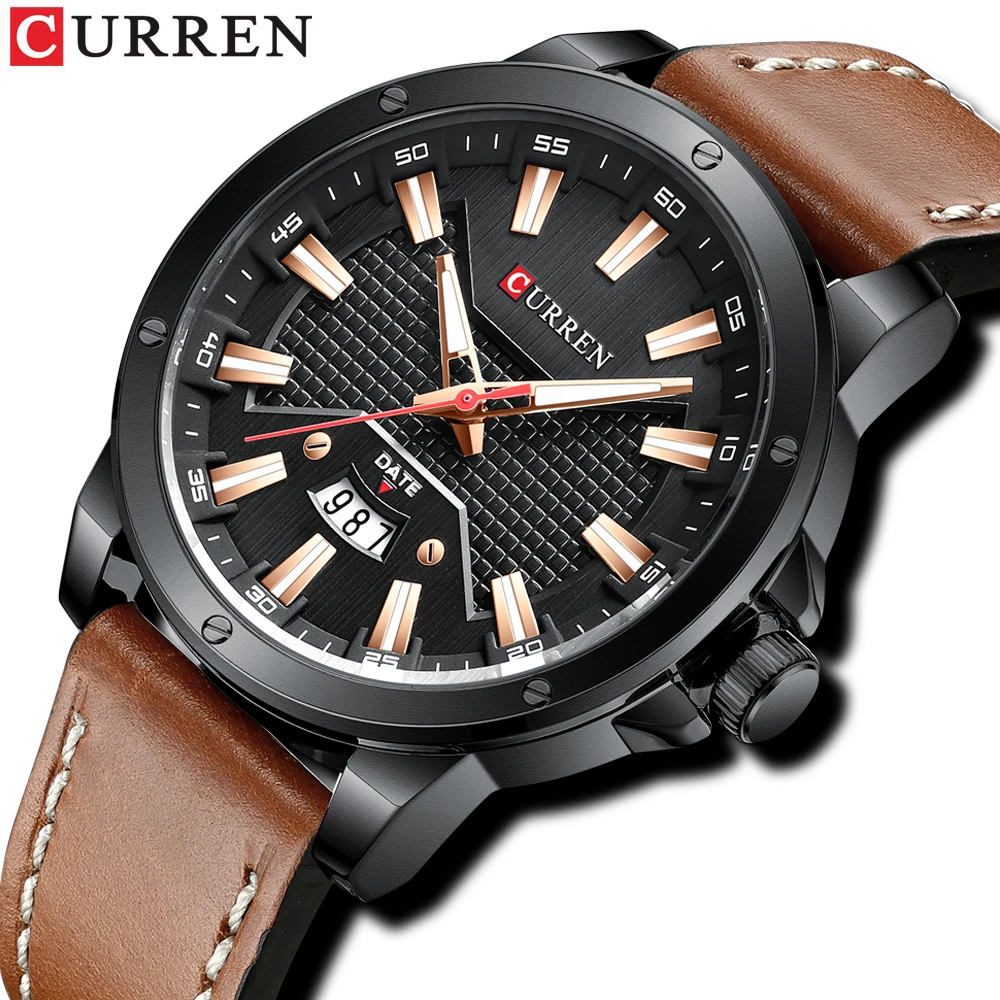 

Watches CURREN for Men Luxury Brand Fashion Quartz Wristwatch with Leather Strap Casual Business Clock Male