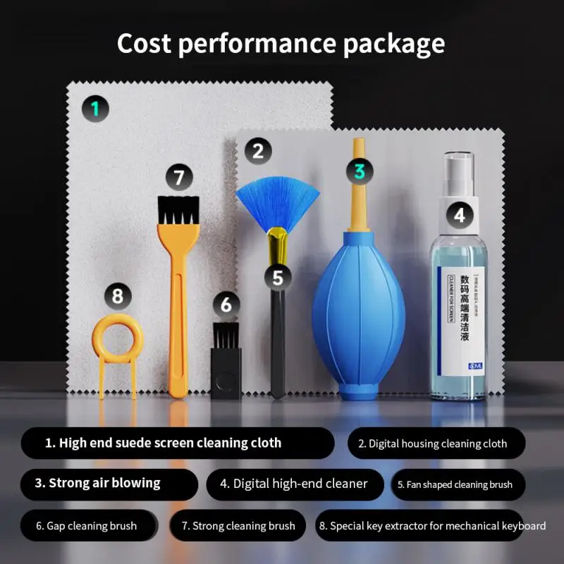 

4/8 pcs Laptop LCD Keyboard Cleaning Kit Professional Computer Headset Dust Brushes Cleaner Portable Anti-static Keyboard Brush