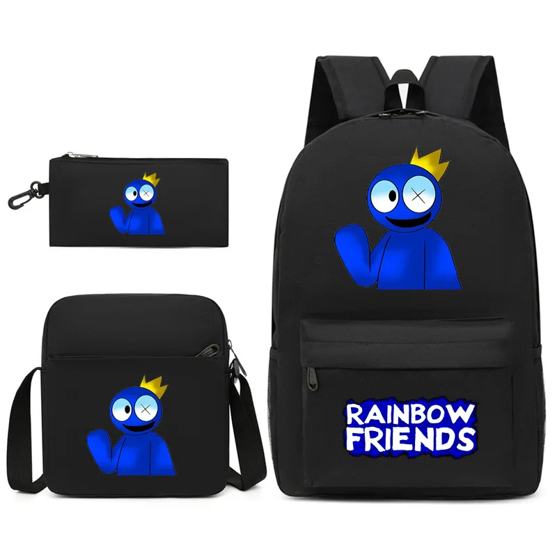 

Rainbow Friends Rainbow Friends Three-piece Schoolbag Male and Female Students Backpack Printing Children's Toys Gifts
