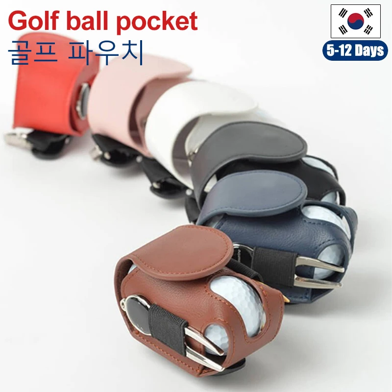 

Portable Golf Ball Storage Pouch Golf Ball Waist Holder Bag Mini Pocket Container with Metal Buckle Leather Waist Golf Carrier
