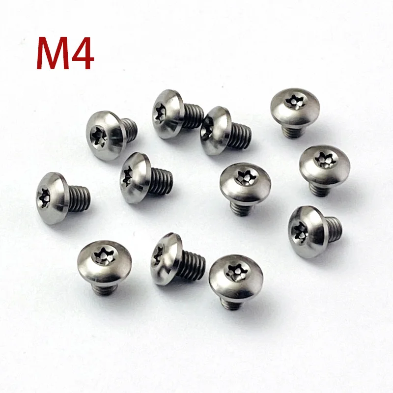 

4pieces Titanium Alloy Half Round Head Quincunx Screw M4 Folding Knife Handle Screw DIY Spindle Titanium Alloy Knife Screw