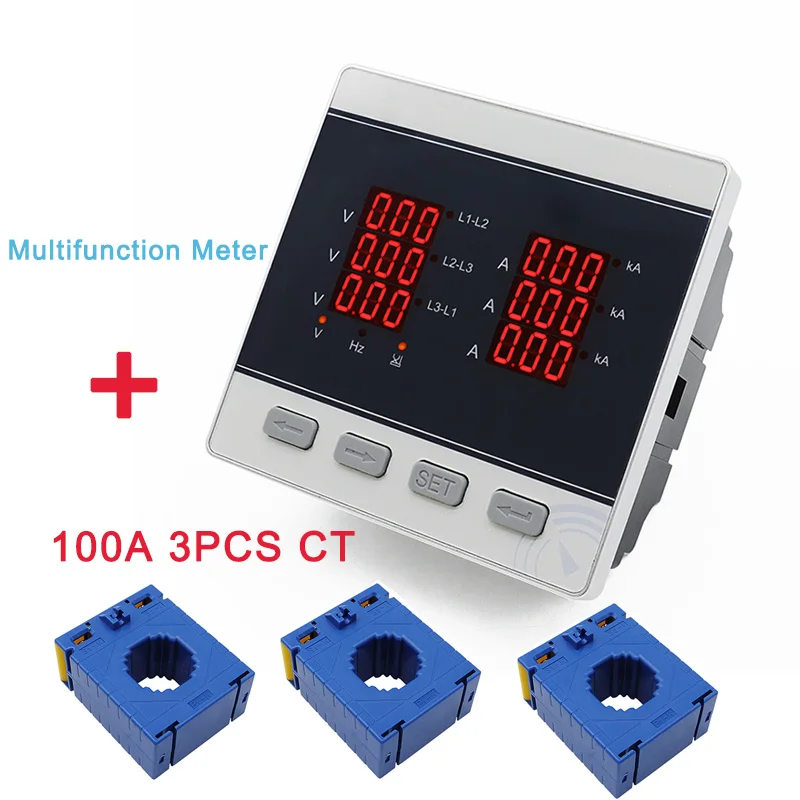 

AC220V трехфазный многофункциональный измеритель частоты тока и напряжения с высокоточным трансформатором 30A 50A 100A 200A