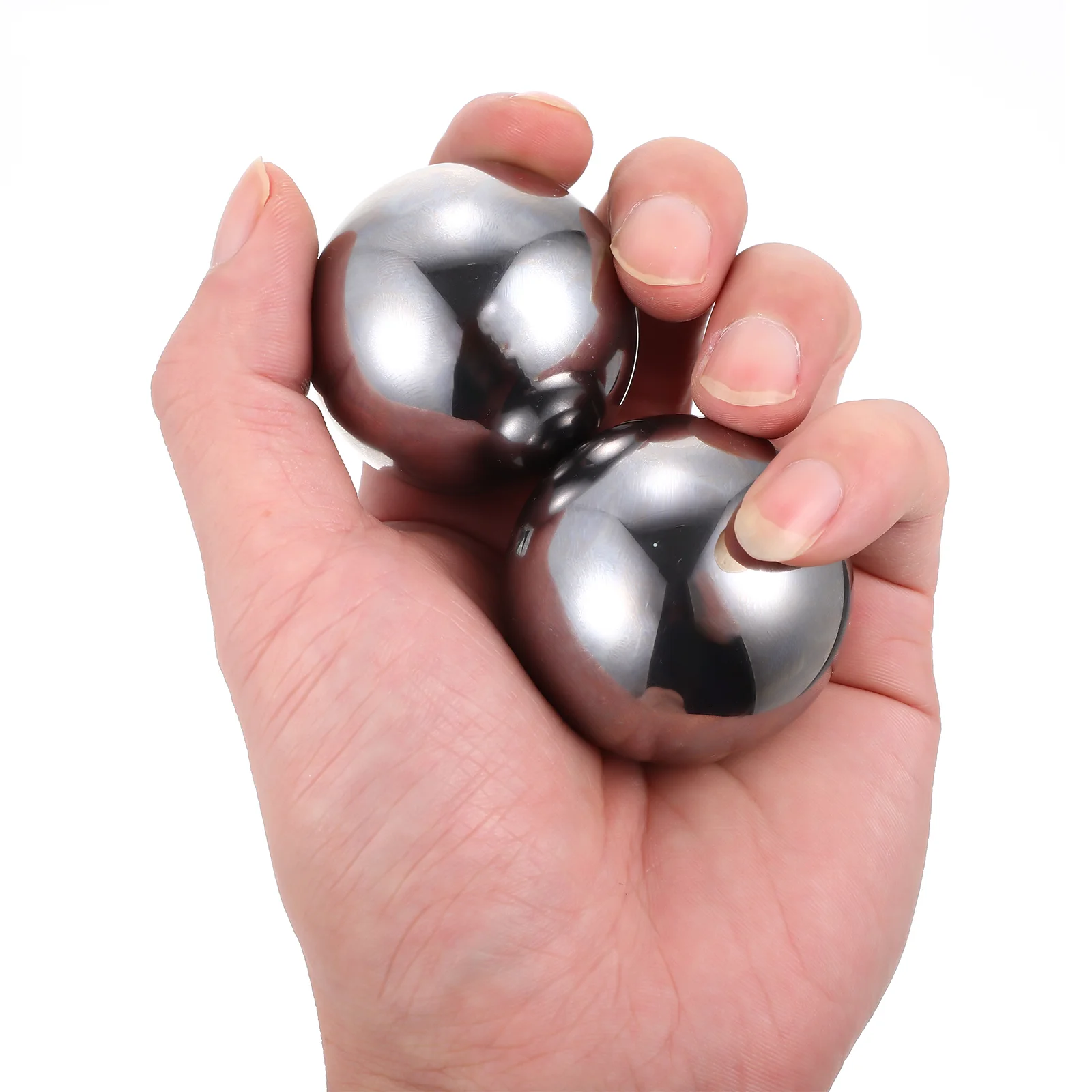 

2 Pcs Stainless Steel Ball Fitness Balls Metal Handball Massage Toys Massager Sports Handballs