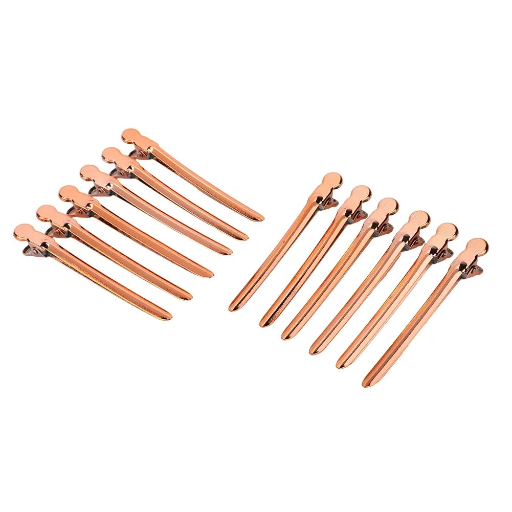 

12Pcs Stainless Steel Hair Dyeing Styling Clip Hairdressing Salon Sectioning HairpinsRose Gold
