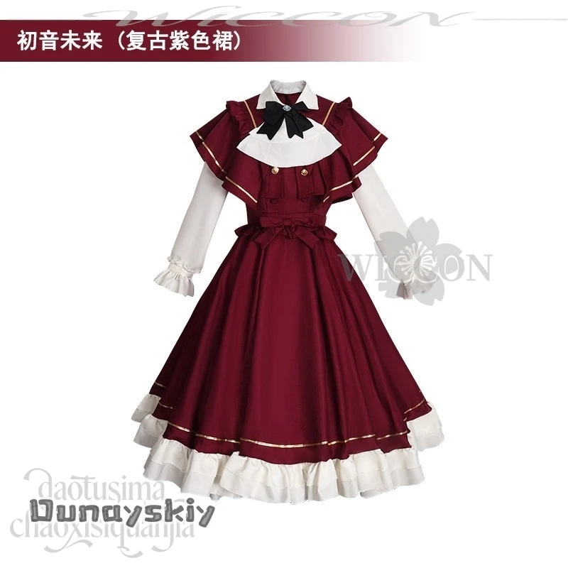 Фото Diy Ss S@Anime Game Project Sekai Косплей Mikkuu Костюм Новый Классический Лолита Коричневый Красный Винтаж Элегантное Платье Twin Halloween №3