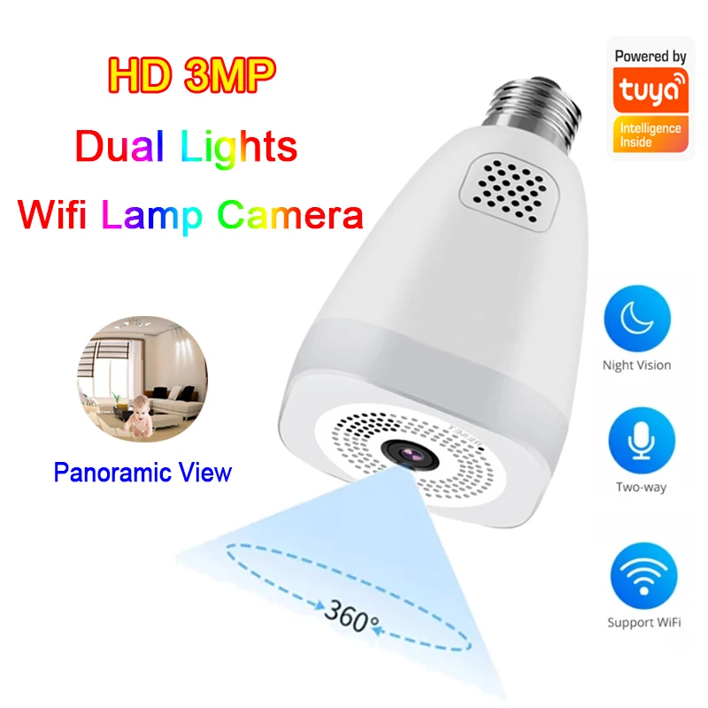 

Беспроводная панорамсветильник лампа для домашнего наблюдения с WiFi, 3 Мп