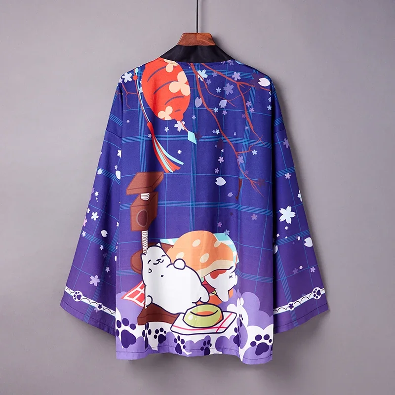 Традиционное японское кимоно Харадзюку свободное юката летнее пляжное