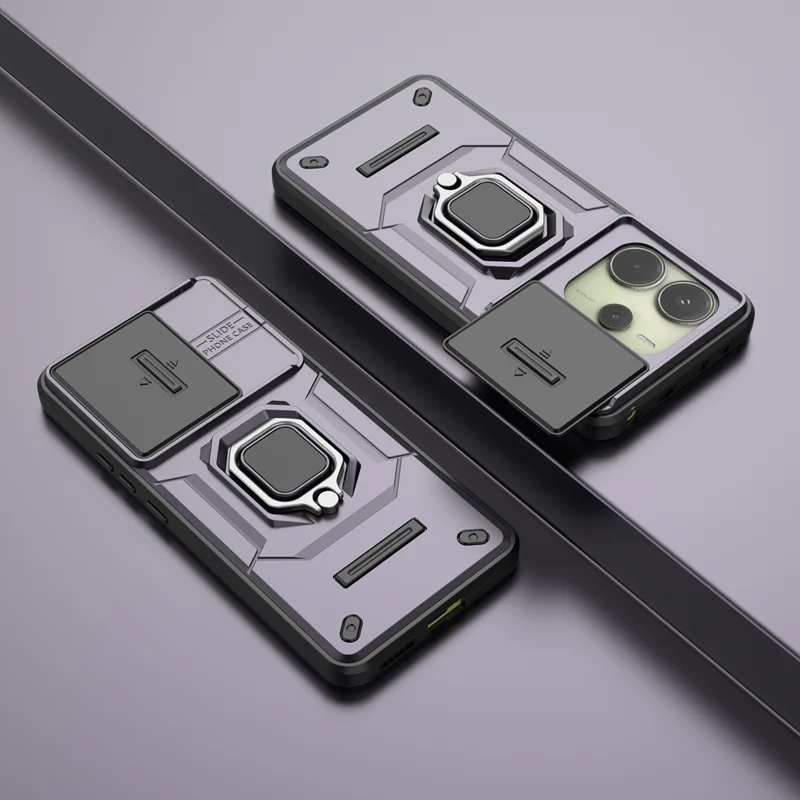 Чехол для Xiaomi Redmi Note 14 4G/5G защита камеры военный щит бронированные чехлы кольцевой