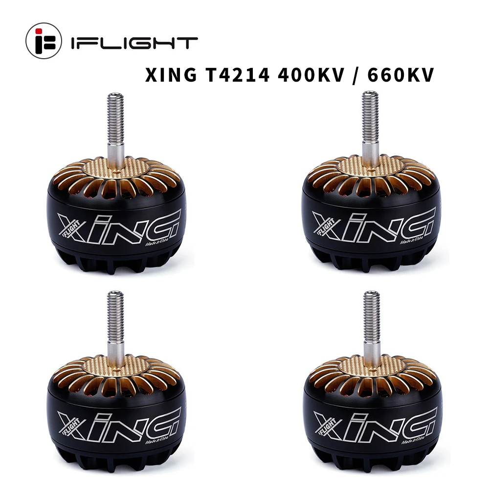 

IFlight XING T4214 4214 400KV / 660KV 3-8S X-CLASS бесщеточный двигатель совместимый с 14/15/16 дюймовым пропеллером для дрона iX15 X-class FPV