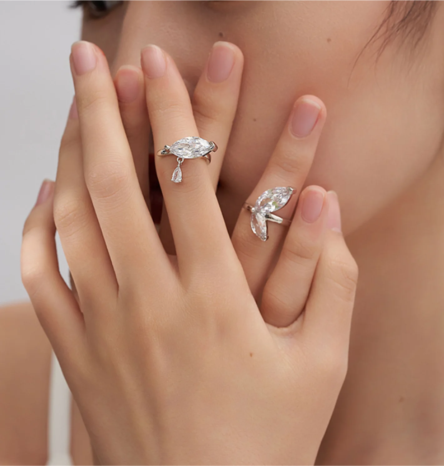 

2022 new Zircon earring fingertip open joint multi jewelry smiple rings for women fashion jewelry (5pcs of free shipping)