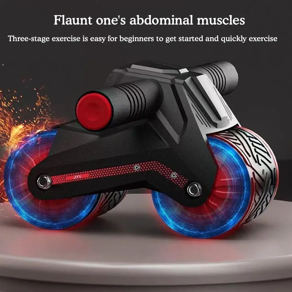 

Abdominal Muscle Wheel Durable Muscle Stretch Roller Antiskid with Kneeling Pad Automatic Rebound Belly Training Equipment