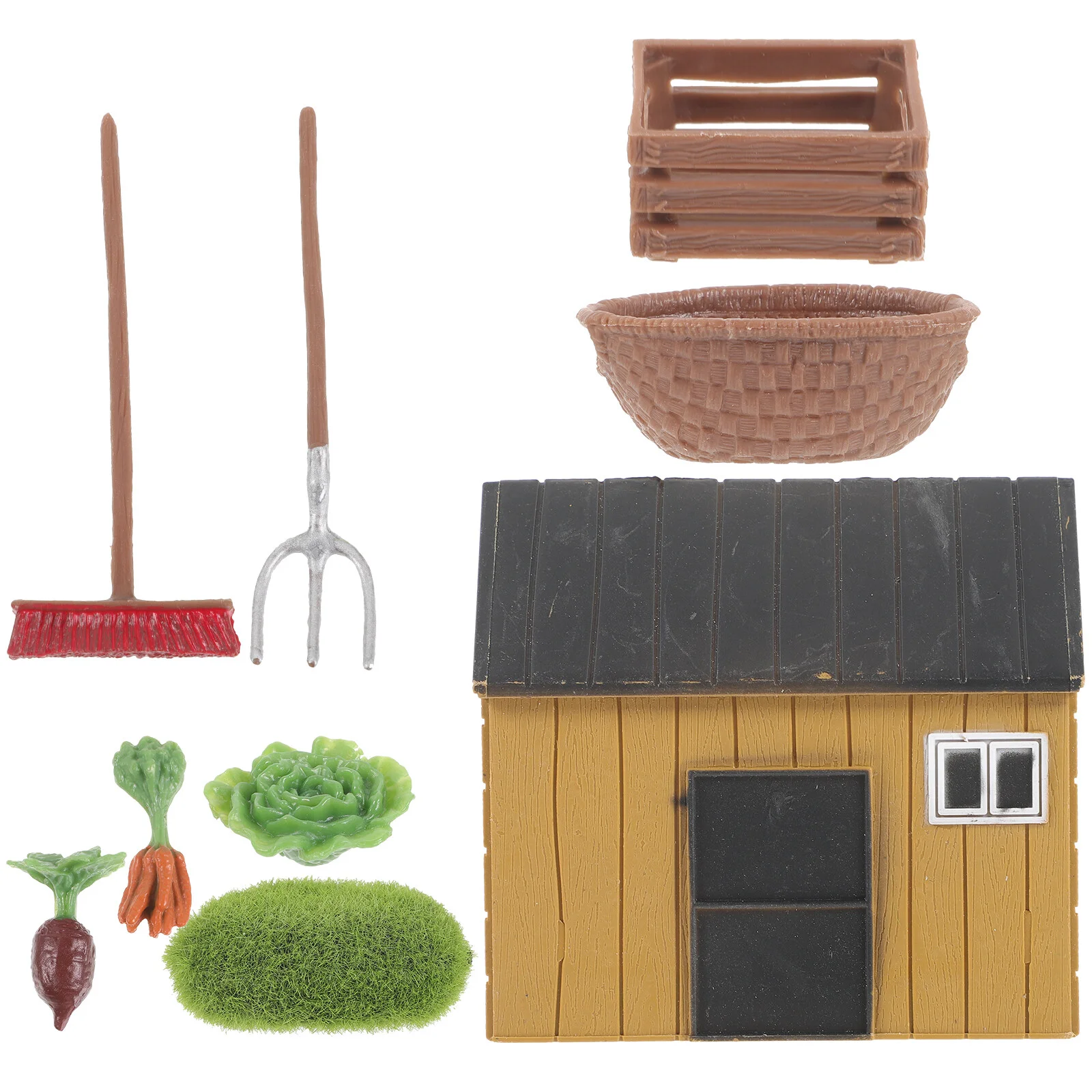 

Ornaments Mini Toys House Farm Layout Props Decorations Garden Landscaping Plastic Miniature Farmhouse Models Adornment
