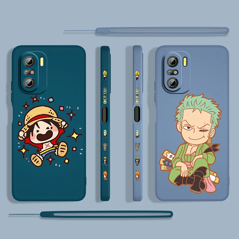 

ONE PIECE Luffy Hot For Xiaomi Redmi K50 Gaming 10X 9 9A 9T 9AT 8 8A 7 6A 5A 4X Pro 4G 5G Liquid Left Rope Phone Case Cover Capa